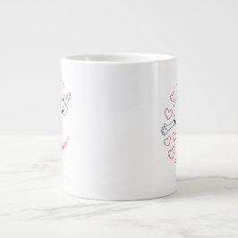 Caneca De Café Grande Corações e Estrelas de amor fofos especiais 