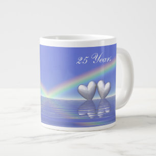 Caneca De Café Grande Corações Silver 25