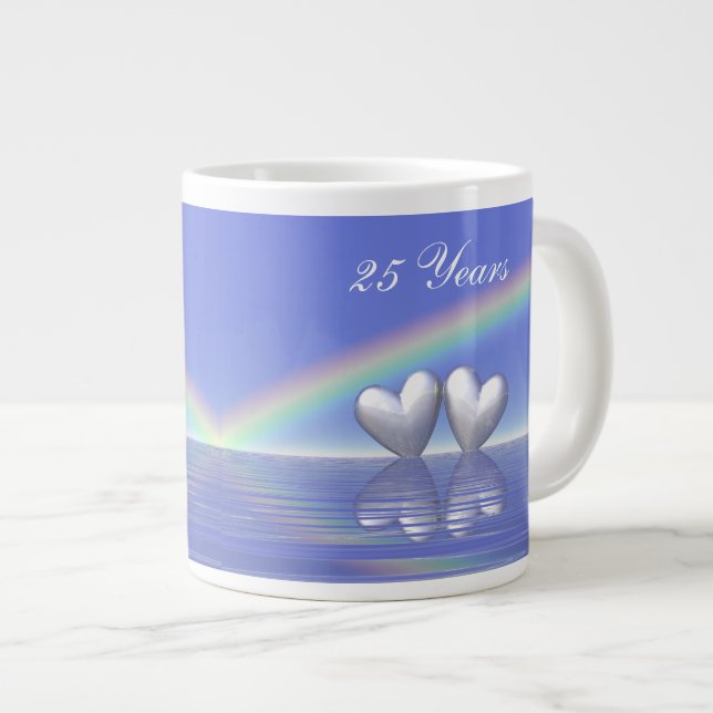 Caneca De Café Grande Corações Silver 25 (Frente Esquerda)