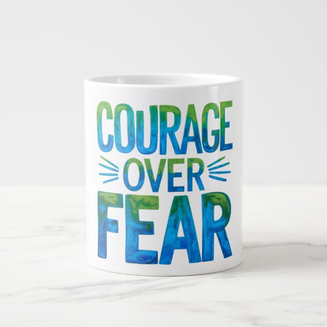 Caneca De Café Grande Coragem sobre o medo (Frente)