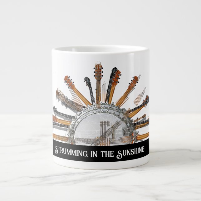 CANECA DE CAFÉ GRANDE CORDAS DE GUITAR NO SOL (Frente)