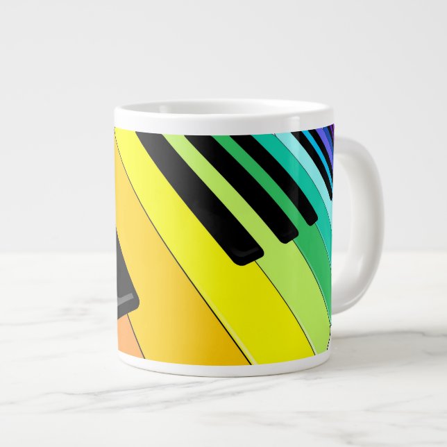 Caneca De Café Grande Cores do grupo de música do teclado (Frente Esquerda)