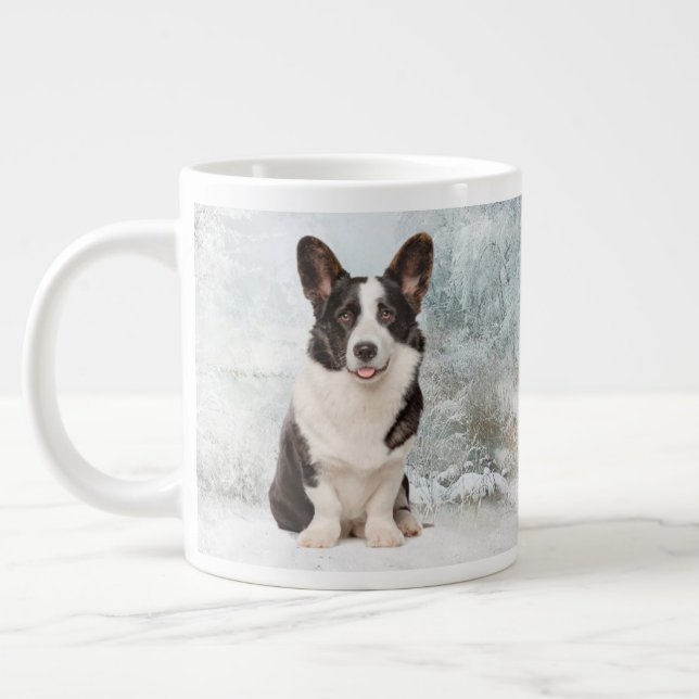 Caneca De Café Grande Corgi Christmas (Esquerda)