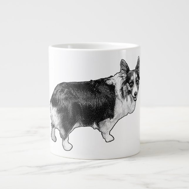 Caneca De Café Grande Corgi Prism Férias Piscadela (Frente)