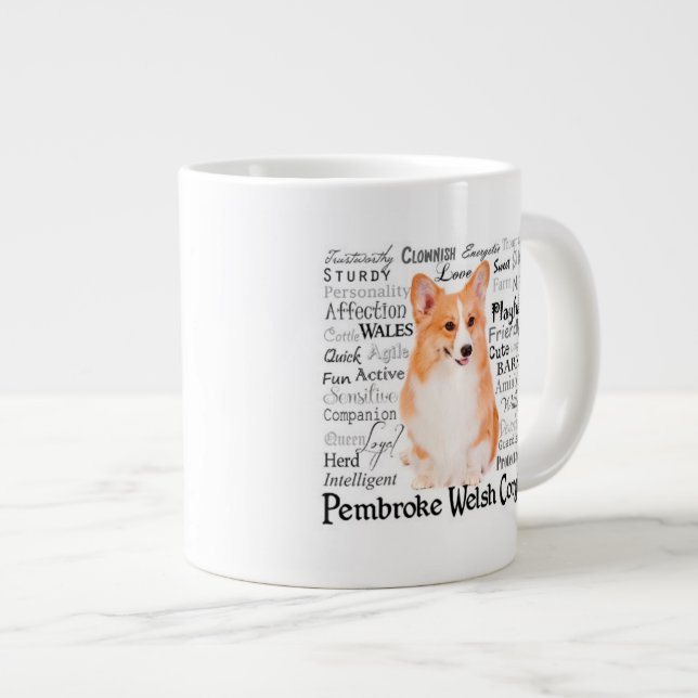 Caneca De Café Grande Corgi Traits Jumbo Mug (Frente Esquerda)