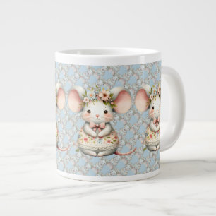 Caneca De Café Grande Coroa Floral Coroa Flor De Vestido Do Mouse