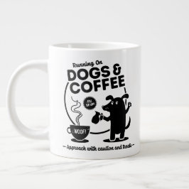 Caneca De Café Grande Correndo com Cachorros e Café