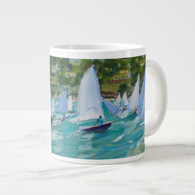 Caneca De Café Grande Corrida de veleiro (Frente Esquerda)