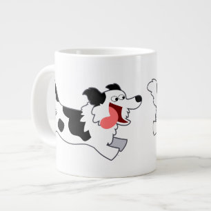Caneca De Café Grande Corta Cortando Borda do Cartoon Collie Jumbo Mug