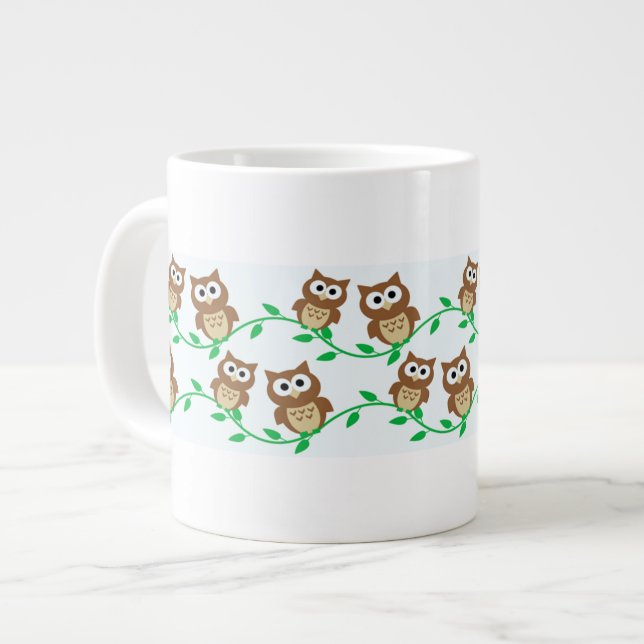 Caneca De Café Grande Coruja Coruja (Frente Esquerda)