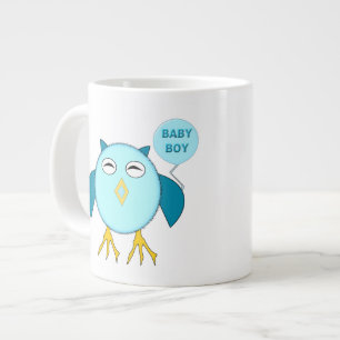 Caneca De Café Grande Coruja de Coruja Azul-Bonita