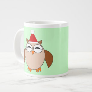 Caneca De Café Grande Coruja de Natal Bonita