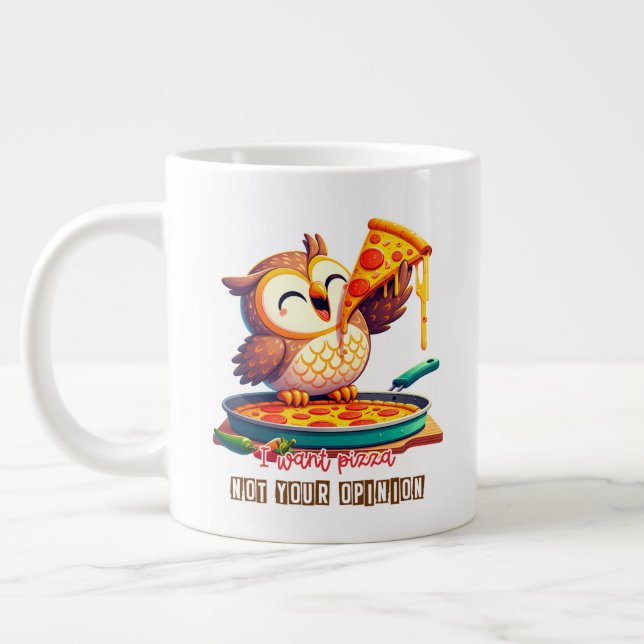 Caneca De Café Grande Coruja Diversão (Esquerda)