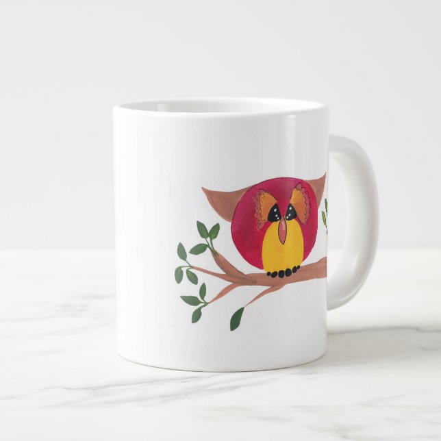 Caneca De Café Grande Coruja Jumbo Mug (Frente Esquerda)