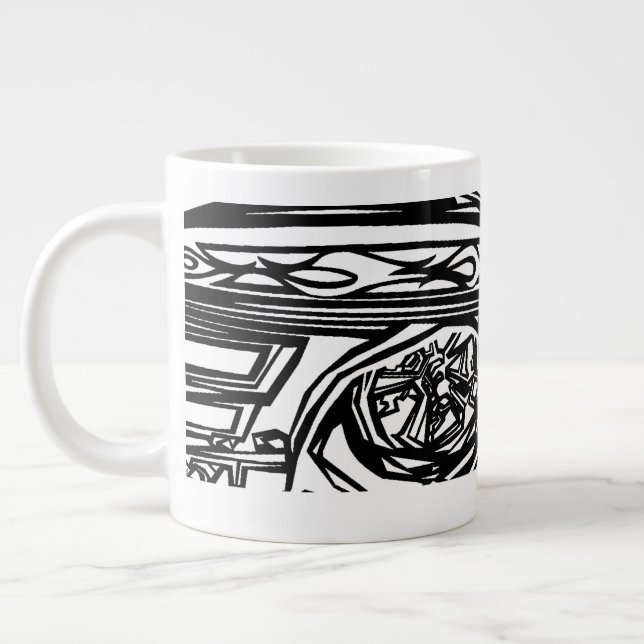 Caneca De Café Grande corveta B&W & del falcon (Esquerda)