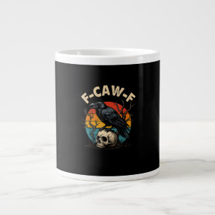 Caneca De Café Grande Corvo Antigo F-Caw-F Pássaro Corvo Humor Meme Engr