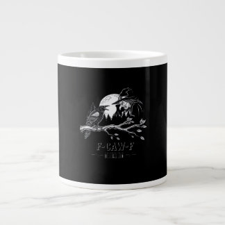 Caneca De Café Grande Corvo de F-Caw-F do Dia das Bruxas F-Caw-F