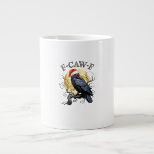 Caneca De Café Grande Corvo Engraçado F-Caw-F Pássaro Gótico Chapéu de N