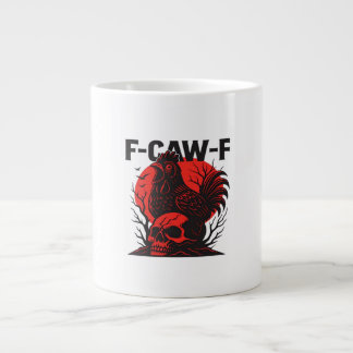 Caneca De Café Grande Corvo F-Caw-F Humor Gótico Divertido
