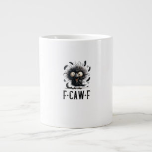 Caneca De Café Grande Corvo F-Caw-F Passaro Divertido Corvo F-Caw-F Tri-