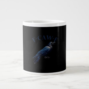Caneca De Café Grande Corvo, F-Caw-F Pássaro Engraçado Criativo Casual