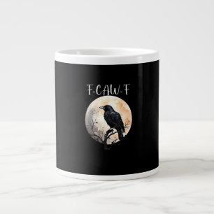 Caneca De Café Grande Corvo F-Caw-F Pássaro Engraçado Estético Casual