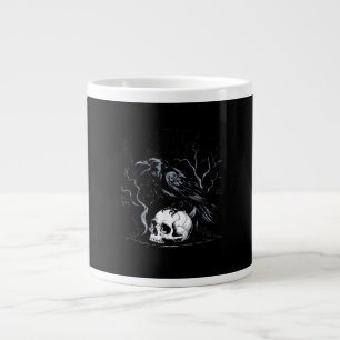 Caneca De Café Grande Corvo, F-Caw-F Pássaro Engraçado Lua Gótico Humor