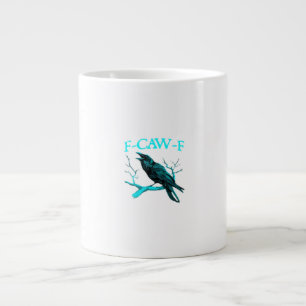 Caneca De Café Grande Corvo F-Caw-F Pássaro Engraçado Retro