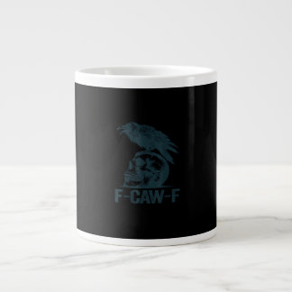 Caneca De Café Grande Corvo F-Caw-F Retro Amante de Corvos Engraçado