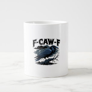 Caneca De Café Grande Corvo Gótico Humor Divertido F-Caw-F Essencial Min