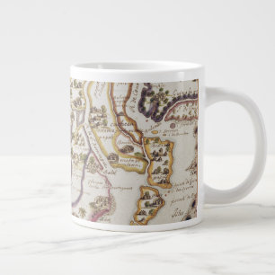Caneca De Café Grande Costa de África e rio Gâmbia 1622