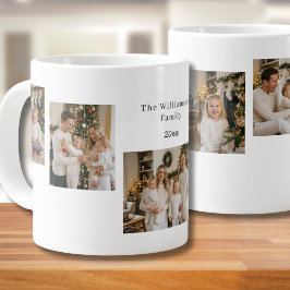 Caneca De Café Grande Costume de Natal da Família Foto Jumbo