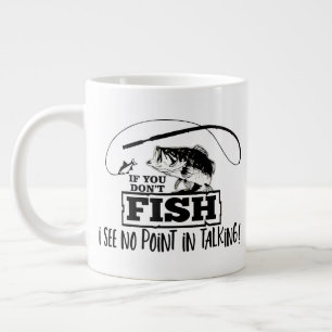 Caneca De Café Grande Cota Engraçada De Pesca Fala Colega De Pesca