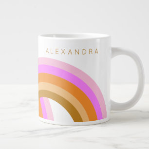 Caneca De Café Grande Cotovelo Retro Laranja Simples Personalizado