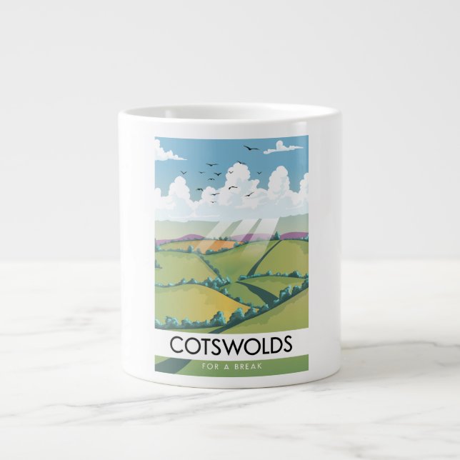 Caneca De Café Grande Cotswolds Para uma Pausa. (Frente)