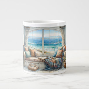 Caneca De Café Grande Cottagecore Assento de Janela Costeira Aconchegant