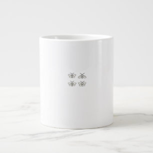 Caneca De Café Grande Cottagecore Mariposas Clássico