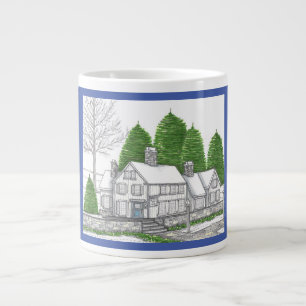 Caneca De Café Grande Country Inverno Soltice Jumbo Mug com Azul
