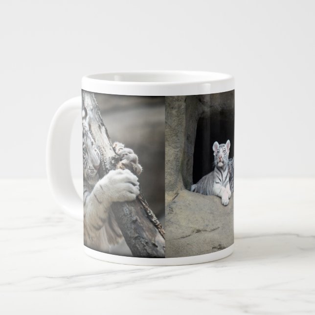 CANECA DE CAFÉ GRANDE COUPOS BRANCOS DE TIGRE (Frente Esquerda)