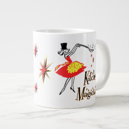 Caneca De Café Grande Cozinha mágica Retro Arte Jumbo Mug