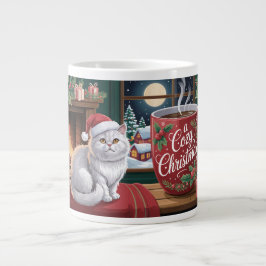 Caneca De Café Grande Cozy Cat Christmas