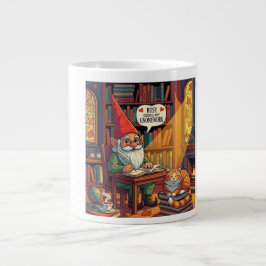 Caneca De Café Grande Cozy Gnomo fazendo seu trabalho