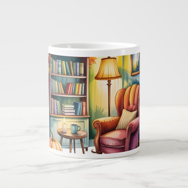 Caneca De Café Grande Cozy Home Reading Bouteilles — Framed Wall  (Frente)