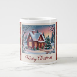 Caneca De Café Grande Cozy Winter Cabin