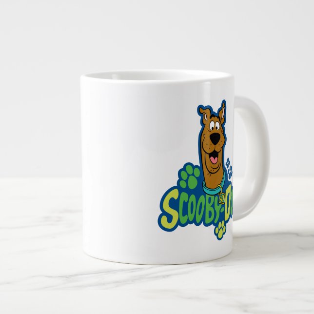Caneca De Café Grande Crachá de Caractere de Impressão de Pata Scooby-Do (Frente Esquerda)