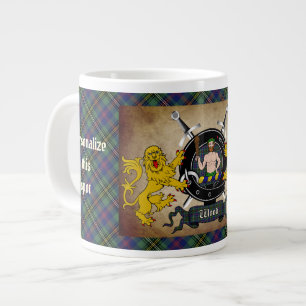 Caneca De Café Grande Crachá de Clã de Madeira e Tartan Personalizado