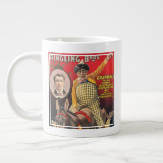 Caneca De Café Grande Crandall O Palhaço A Atuar Com A Sua Mãe