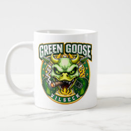 Caneca De Café Grande Crânio de Ganso Verde Vilseck