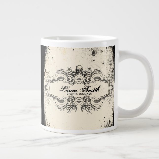 Caneca De Café Grande Crânio Vitoriano (Direita)