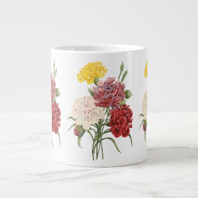 Caneca De Café Grande Cravos Antigos Dianthus Flores de Jardim Redoute (Frente)